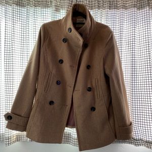 Womens XL tan pea coat worn once